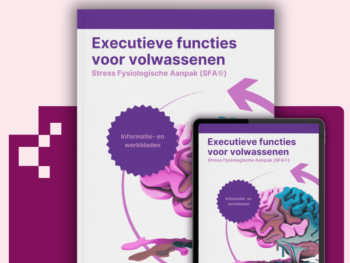 Cover van het werkboek 'Executieve functies voor volwassenen', gericht op het verbeteren van focus, planning en zelfregulatie.